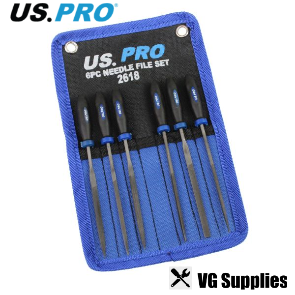 US PRO 6pc Needle File Set 140MM 2618