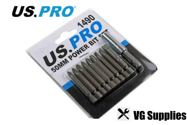 US PRO 10PC POWER BIT SET - 50MM 1490