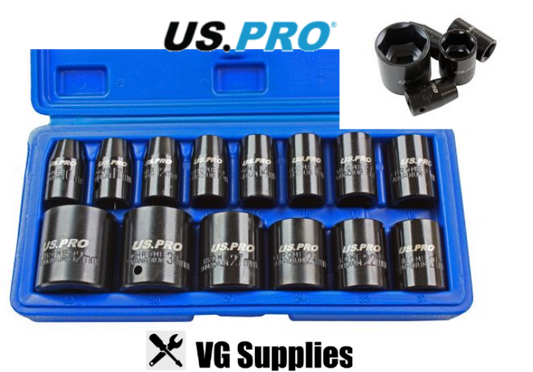 US PRO 14PC 1/2" DR SHALLOW IMPACT SOCKETS METRIC 1679