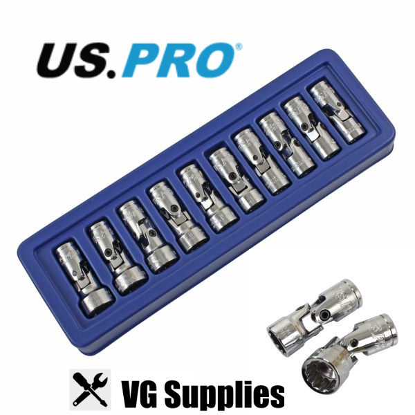 US PRO  10PC 3/8" DR 12PT FLEXIBLE METRIC SOCKETS 1693