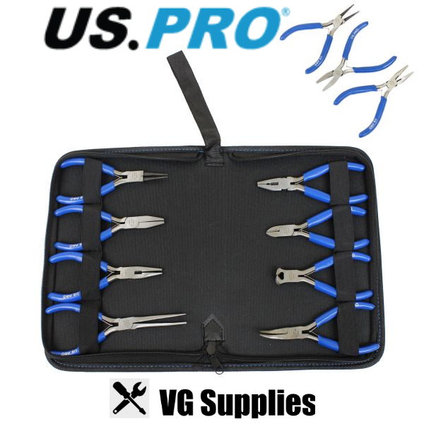 US PRO 8PC MINI PLIERS SET IN ZIP POUCH 1997