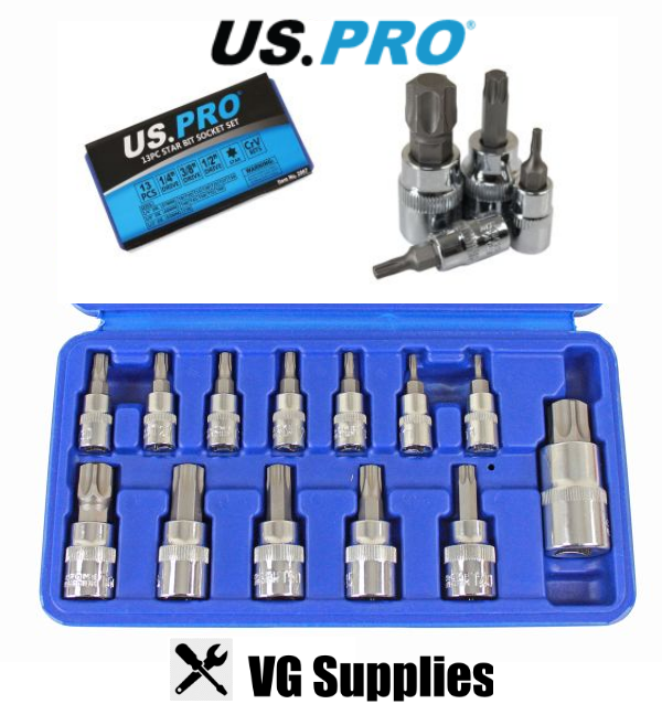 US PRO 13PC STAR BIT SOCKET SET 2067