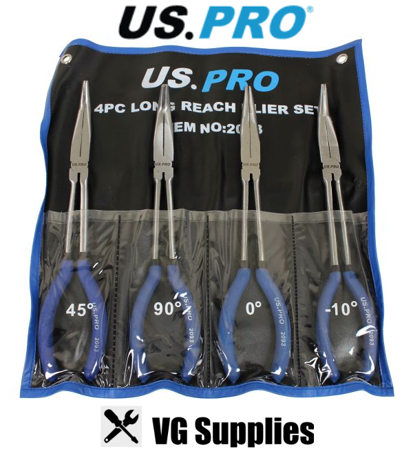 US PRO 4PC LONG REACH PLIER SET 2093