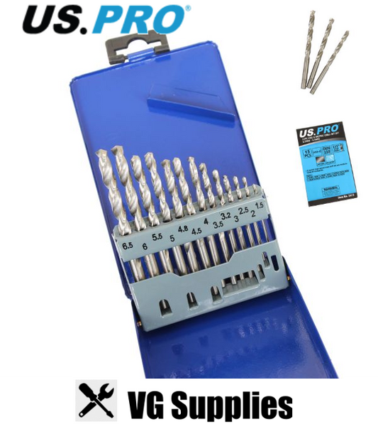 US PRO 13PC HSS-G METRIC DRILL BIT SET 2413