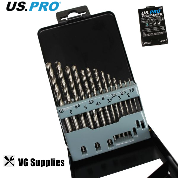 US PRO 13PC HSS-G XTRA METRIC DRILL BIT SET 2443