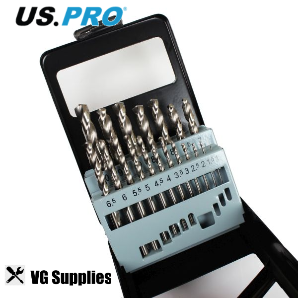 US PRO 19PC HSS-G XTRA METRIC DRILL BIT SET 2444