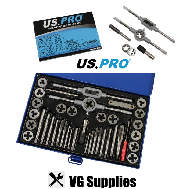 US PRO 40PC METRIC TAP AND DIE SET 2620