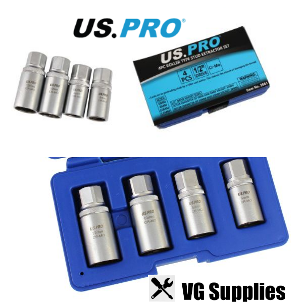 US PRO 4PC ROLLER TYPE STUD EXTRACTOR SET 2661