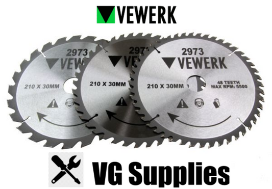 US PRO 3 PACK - 210 X 30MM TCT CIRCULAR SAW BLADE 24T 40T 48T 2973