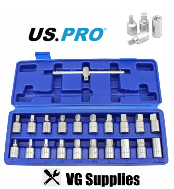 US PRO 21PC 3/8" DR MASTER DRAIN PLUG KEY SET 3007