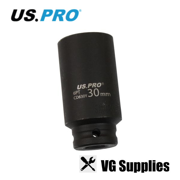 US PRO SINGLE 1/2" DR 30MM 6PT DEEP IMPACT SOCKET 2091