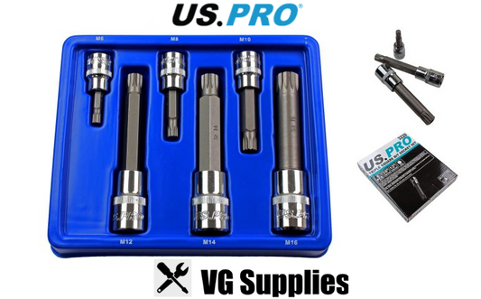 US PRO 6PC 3/8" & 1/2" DR TRIPLE SQUARE BIT SOCKET SET 3228