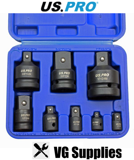 US PRO 8PC IMPACT SOCKET ADAPTOR SET 3477