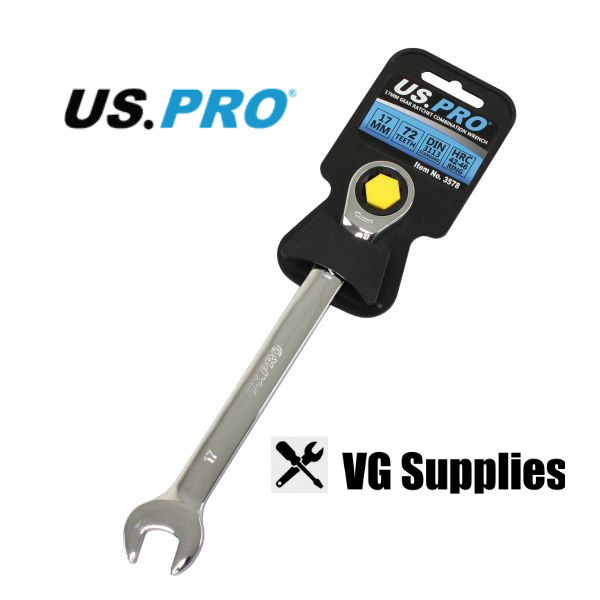 US PRO  17MM GEAR RATCHET COMBINATION WRENCH 3578