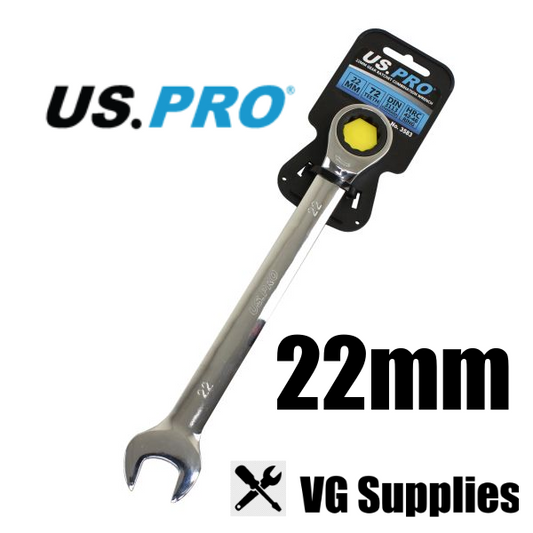 US PRO 22MM GEAR RATCHET COMBINATION WRENCH 3583