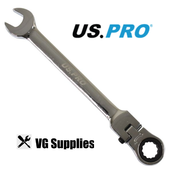 US PRO 13MM FLEXI HEAD WITH LOCK COMBINATION RATCHET WRENCH 3680