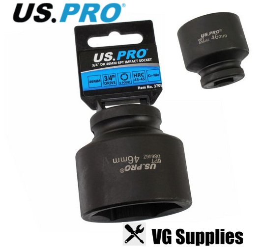 US PRO SINGLE 3/4" DR 46MM 6PT IMPACT SOCKET 3709