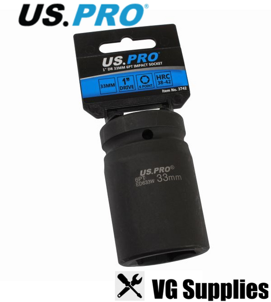 US PRO SINGLE 1" DR 33MM 6PT IMPACT SOCKET 3742