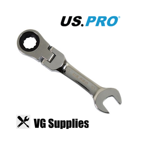 US PRO 10MM FLEXI STUBBY GEAR RATCHET COMBINATION WRENCH 3908