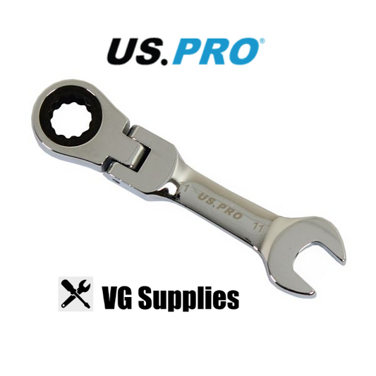 US PRO 11MM FLEXI STUBBY GEAR RATCHET COMBINATION WRENCH 3909