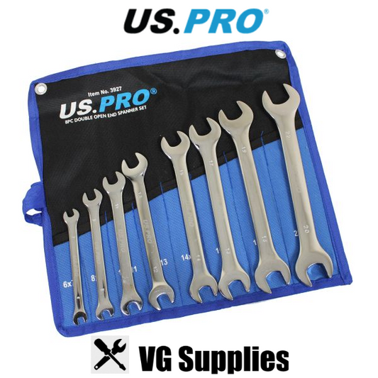 US PRO 8PC DOUBLE OPEN END SPANNER SET 6 - 22MM 3927