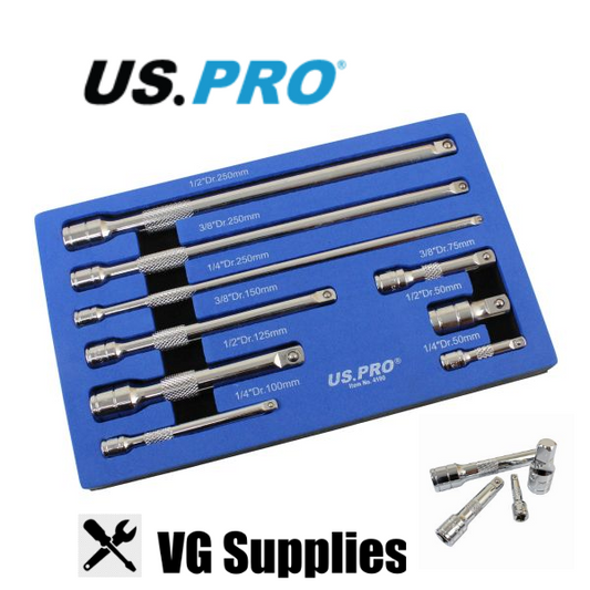 US PRO 9PC EXTENSION BAR SET - 1/4" 3/8" 1/2" DRIVES 4190