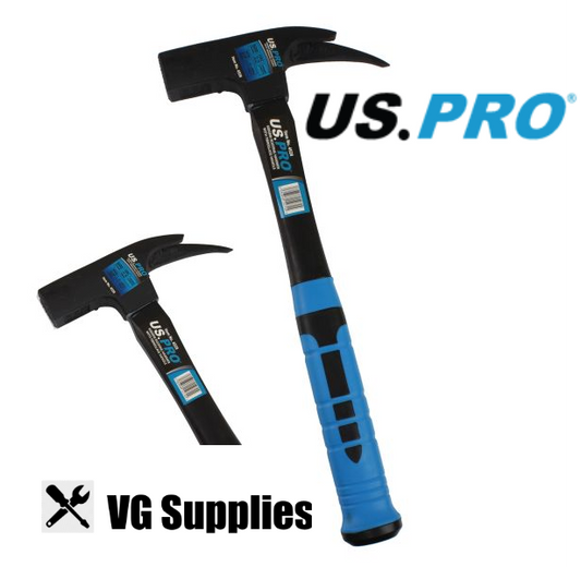 US PRO 600GRM ROOFING HAMMER WITH FIBREGLASS HANDLE 4528