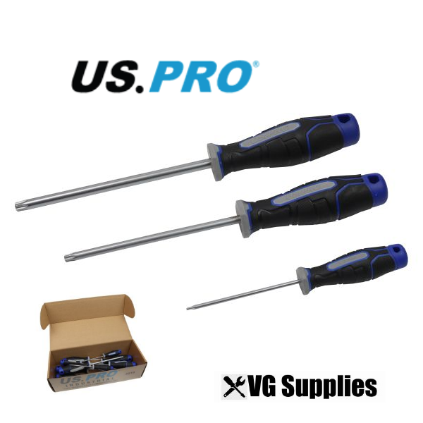 US PRO 12PC TAMPER STAR SCREWDRIVER SET T6 - T45 4619