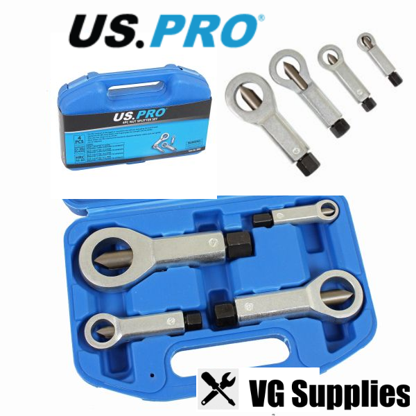 US PRO 4PC NUT SPLITTER SET 9 - 27MM 5894