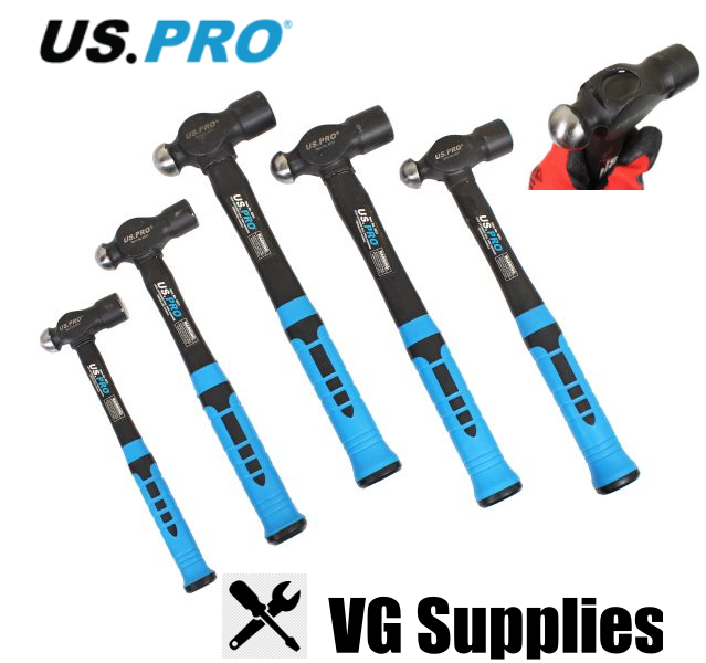 US PRO SET OF 5 EXTENDED BALL PEIN HAMMERS - FIBREGLASS HANDLE 4531