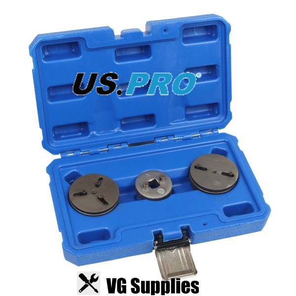 US PRO ADJUSTABLE 2 & 3 PIN BRAKE CALIPER WIND BACK ADAPTOR 3 PC SET 6237