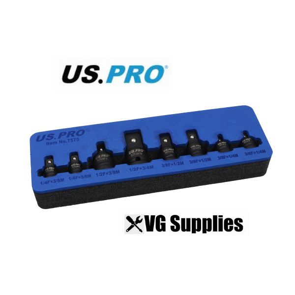 US PRO 8PCS IMPACT ADAPTOR SET IN EVA TRAY 7575