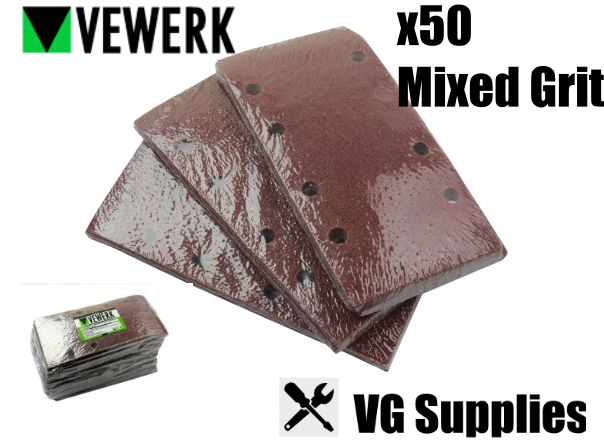 US PRO/VEWERK 1/3 SANDING SHEET MIXED GRIT 100 SHEETS 10pk x5