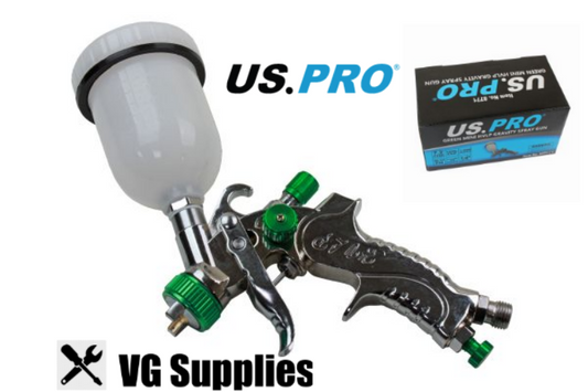 US PRO GREEN MINI HVLP GRAVITY SPRAY GUN 120ML CUP 1MM NOZZLE 8771