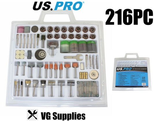 US PRO  216PC MINI ROTARY ACCESSORY KIT 9056