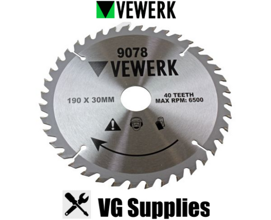 US PRO 190 X 30MM TCT CIRCULAR SAW BLADE 40T 9078