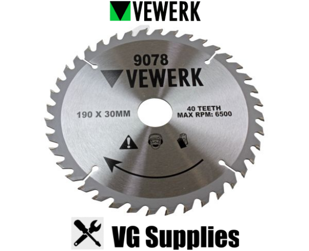 US PRO 190 X 30MM TCT CIRCULAR SAW BLADE 40T 9078