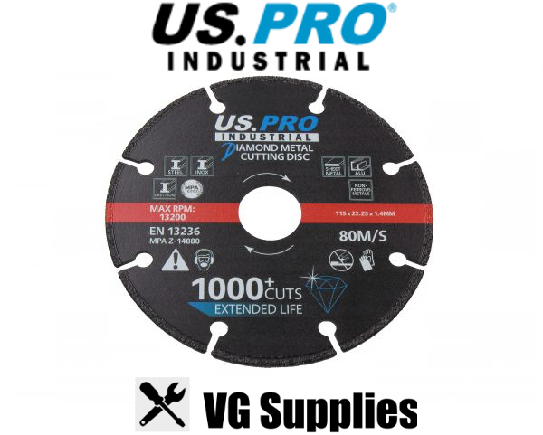 US PRO 115 X 1.4 X 22MM DIAMOND METAL CUTTING DISC 9144