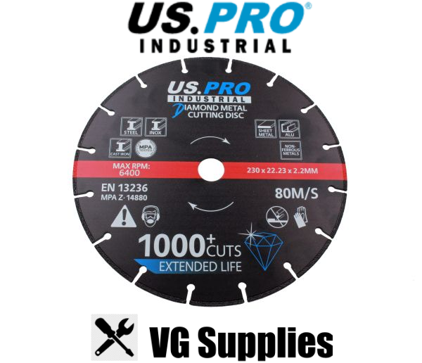 US PRO 230 X 2.2 X 22MM DIAMOND METAL CUTTING DISC 9145