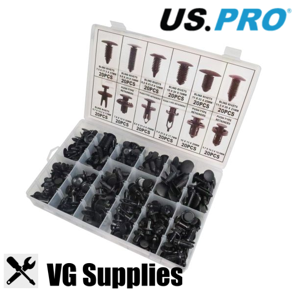 US PRO UNIVERSAL TRIM CLIPS AND FASTENERS 240PCS 9201