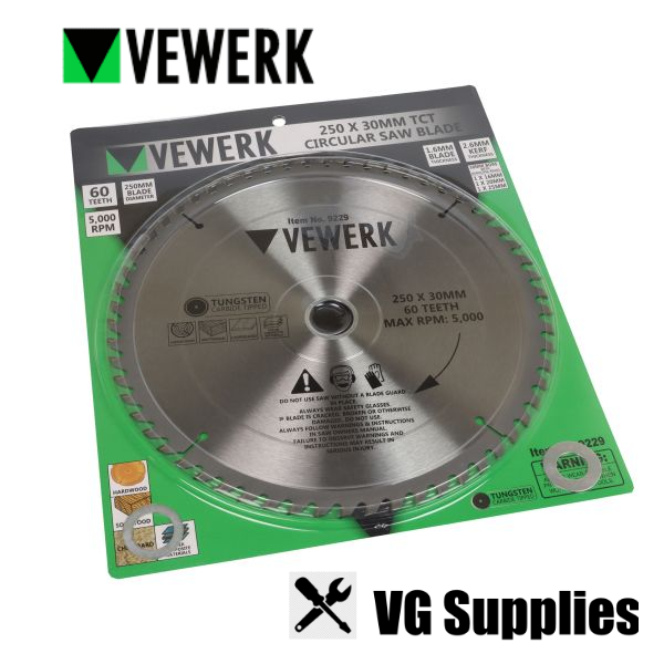 US PRO/VEWERK  250 X 30MM TCT CIRCULAR SAW BLADE 60T