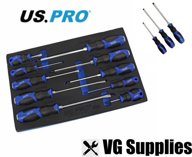 US PRO 10PC PREMIUM SCREWDRIVER SET PH & SL 4544